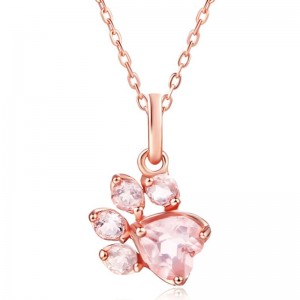 925 ezüst rózsa arany medál puha rózsaszín nyaklánc szív nyaklánc nyaklánc