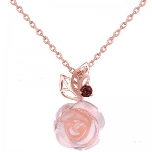 Rózsa arany rózsa medál drágakő nyaklánc női nyaklánc 925 STERLING SILVER 2020
