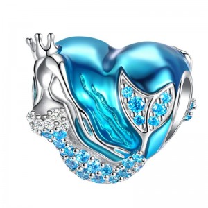 Hableány tengeri medál 925 ezüst zafír szív medál nőknek
